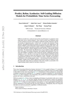 Predict, Refine, Synthesize: Self-Guiding Diffusion Models for
  Probabilistic Time Series Forecasting