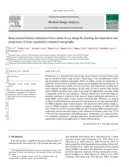 Bone mineral density estimation from a plain X-ray image by learning
  decomposition into projections of bone-segmented computed tomography