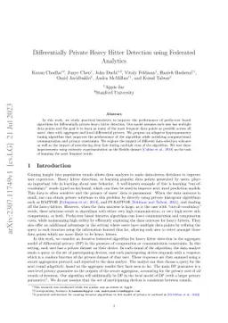 Differentially Private Heavy Hitter Detection using Federated Analytics