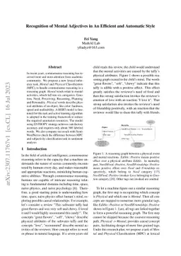 Recognition of Mental Adjectives in An Efficient and Automatic Style