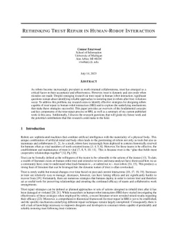 Rethinking Trust Repair in Human-Robot Interaction