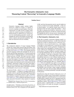 The Extractive-Abstractive Axis: Measuring Content "Borrowing" in
  Generative Language Models