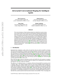 Adversarial Conversational Shaping for Intelligent Agents