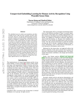 Unsupervised Embedding Learning for Human Activity Recognition Using
  Wearable Sensor Data