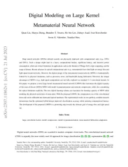 Digital Modeling on Large Kernel Metamaterial Neural Network