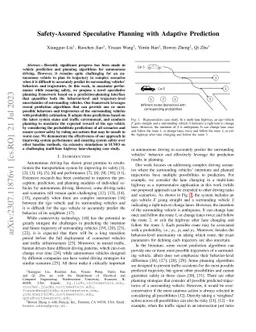 Safety-Assured Speculative Planning with Adaptive Prediction