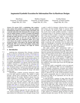 Augmented Symbolic Execution for Information Flow in Hardware Designs