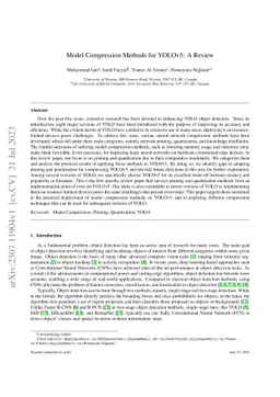 Model Compression Methods for YOLOv5: A Review