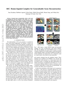 RIC: Rotate-Inpaint-Complete for Generalizable Scene Reconstruction