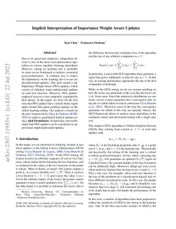 Implicit Interpretation of Importance Weight Aware Updates