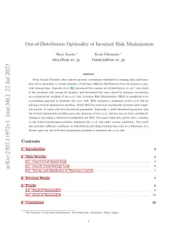 Out-of-Distribution Optimality of Invariant Risk Minimization