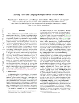 Learning Vision-and-Language Navigation from YouTube Videos