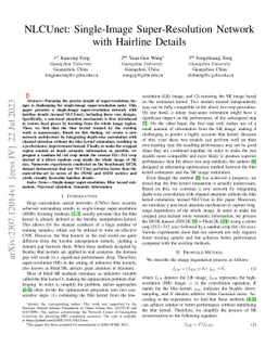 NLCUnet: Single-Image Super-Resolution Network with Hairline Details