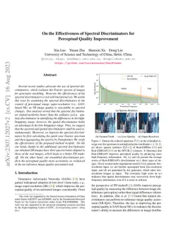 On the Effectiveness of Spectral Discriminators for Perceptual Quality
  Improvement