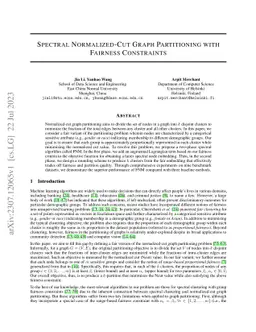 Spectral Normalized-Cut Graph Partitioning with Fairness Constraints