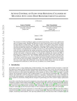Active Control of Flow over Rotating Cylinder by Multiple Jets using
  Deep Reinforcement Learning