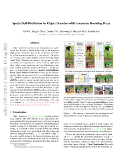 Spatial Self-Distillation for Object Detection with Inaccurate Bounding
  Boxes