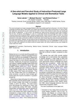 A Zero-shot and Few-shot Study of Instruction-Finetuned Large Language
  Models Applied to Clinical and Biomedical Tasks