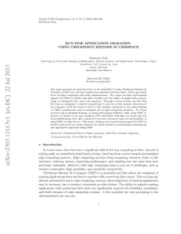 Run-time application migration using checkpoint/restore in userspace