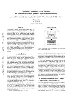 Modality Confidence Aware Training for Robust End-to-End Spoken Language
  Understanding