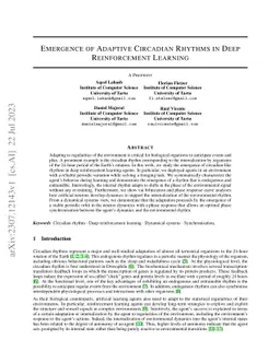 Emergence of Adaptive Circadian Rhythms in Deep Reinforcement Learning