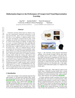 Hallucination Improves the Performance of Unsupervised Visual
  Representation Learning