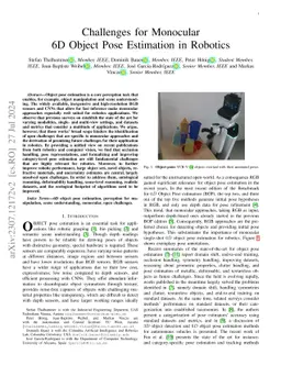 Challenges for Monocular 6D Object Pose Estimation in Robotics