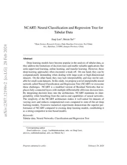 NCART: Neural Classification and Regression Tree for Tabular Data