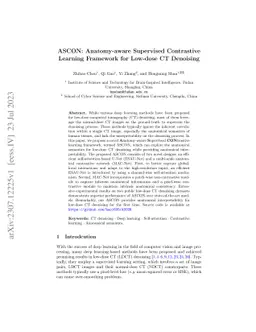 ASCON: Anatomy-aware Supervised Contrastive Learning Framework for
  Low-dose CT Denoising