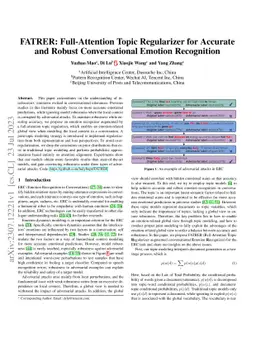 FATRER: Full-Attention Topic Regularizer for Accurate and Robust
  Conversational Emotion Recognition