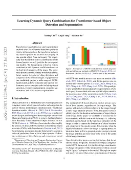 Learning Dynamic Query Combinations for Transformer-based Object
  Detection and Segmentation