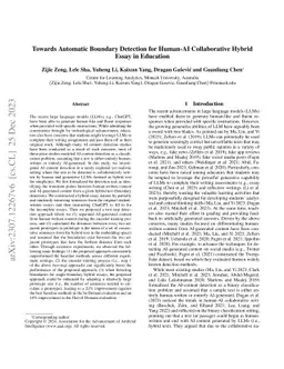 Towards Automatic Boundary Detection for Human-AI Collaborative Hybrid
  Essay in Education