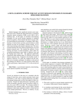 A meta learning scheme for fast accent domain expansion in Mandarin
  speech recognition