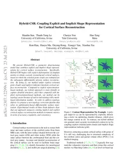 Hybrid-CSR: Coupling Explicit and Implicit Shape Representation for
  Cortical Surface Reconstruction
