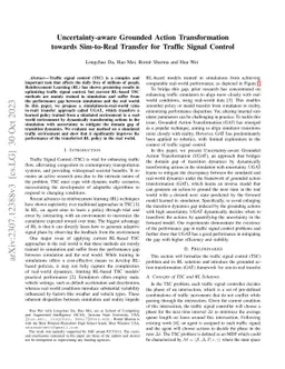 Uncertainty-aware Grounded Action Transformation towards Sim-to-Real
  Transfer for Traffic Signal Control