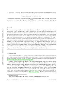 A Machine Learning Approach to Two-Stage Adaptive Robust Optimization