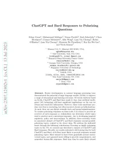 ChatGPT and Bard Responses to Polarizing Questions