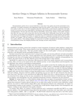 Interface Design to Mitigate Inflation in Recommender Systems