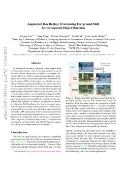 Augmented Box Replay: Overcoming Foreground Shift for Incremental Object
  Detection