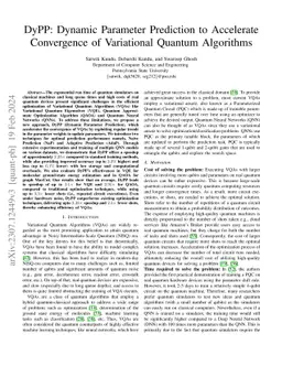 DyPP: Dynamic Parameter Prediction to Accelerate Convergence of
  Variational Quantum Algorithms