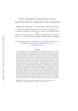 EnTri: Ensemble Learning with Tri-level Representations for Explainable
  Scene Recognition