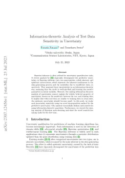 Information-theoretic Analysis of Test Data Sensitivity in Uncertainty