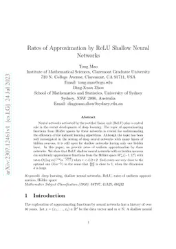 Rates of Approximation by ReLU Shallow Neural Networks