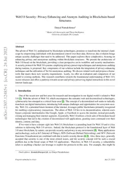 Web3.0 Security: Privacy Enhancing and Anonym Auditing in
  Blockchain-based Structures
