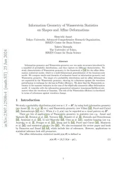 Information Geometry of Wasserstein Statistics on Shapes and Affine
  Deformations