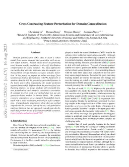 Cross Contrasting Feature Perturbation for Domain Generalization