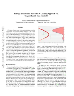 Entropy Transformer Networks: A Learning Approach via Tangent Bundle
  Data Manifold