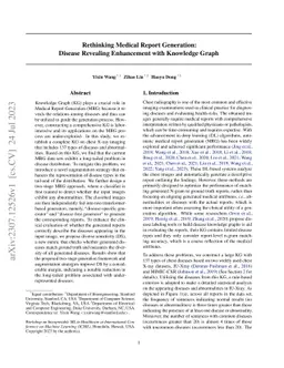 Rethinking Medical Report Generation: Disease Revealing Enhancement with
  Knowledge Graph
