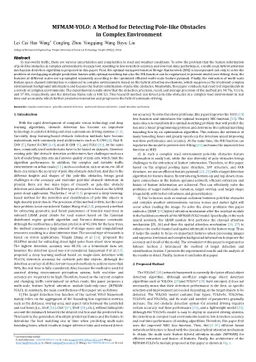 MFMAN-YOLO: A Method for Detecting Pole-like Obstacles in Complex
  Environment