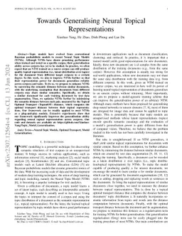 Towards Generalising Neural Topical Representations